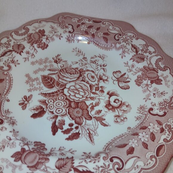 The Spode Archive Collection Blue Rose Plate Cranberry 9.5" Preowned EUC England - Picture 16 of 16